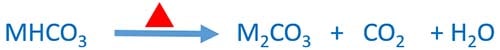 decomposition of bicarbonates of alkali metals